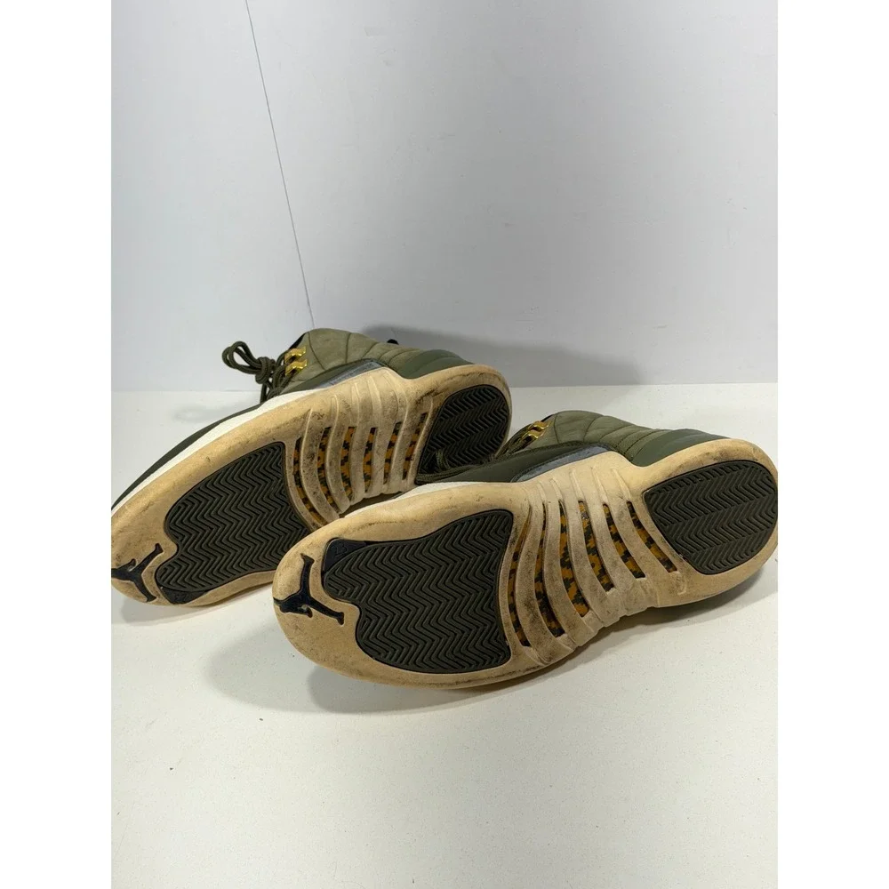 Jordan 12 Retro Chris Paul Class of 2003 Olive Canvas Gold 130690-301 Mens sz 10